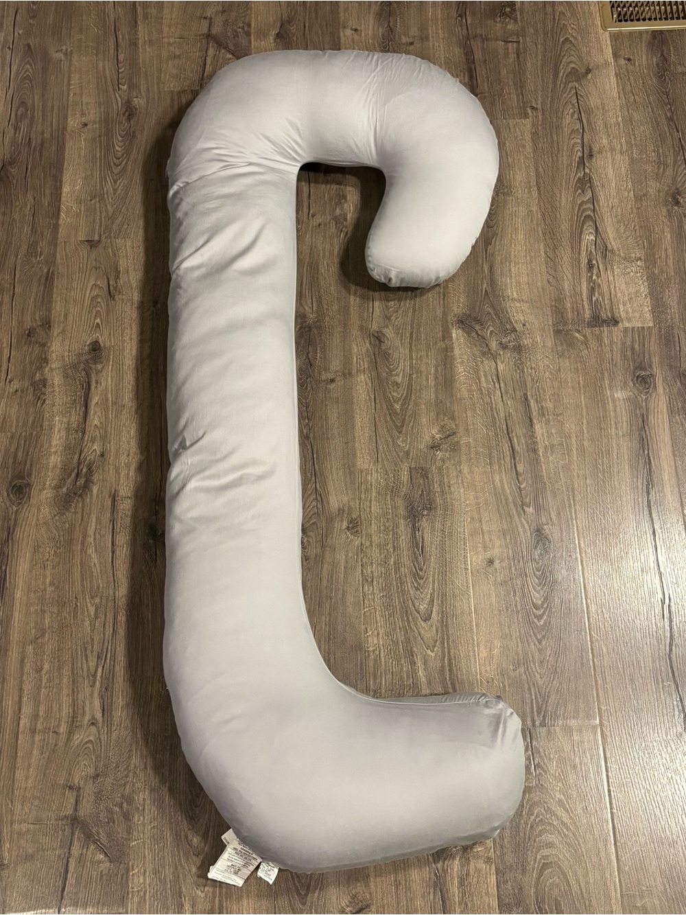 LeachCo Pregnancy Pillow C-Shaped Body Pillow in Light Gray w/ Removable Cover